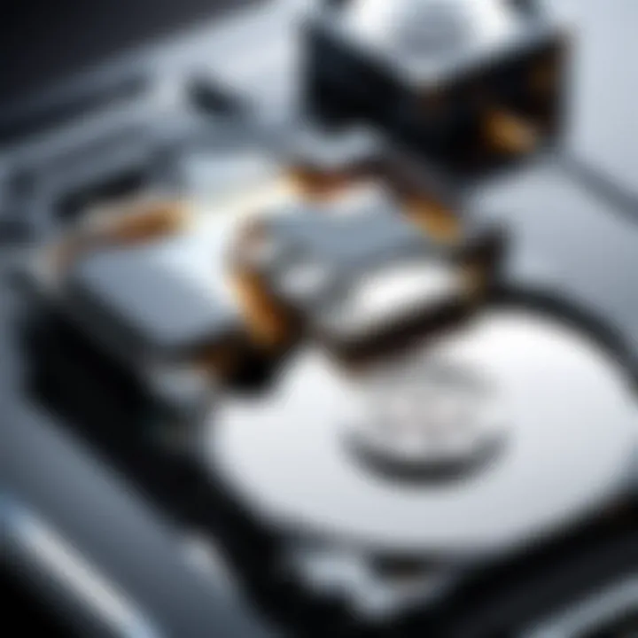 A visual representation of data retrieval processes in hard drive readers