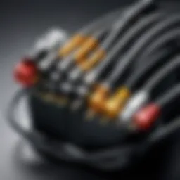 Close-up of a desktop PC power cord showcasing its connectors and structure