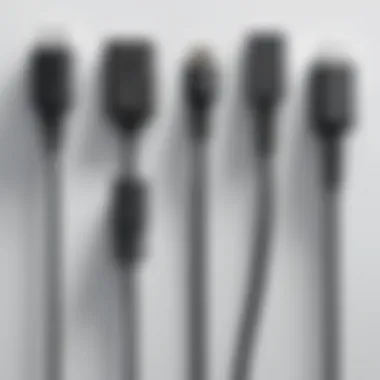 Different types of desktop power cords displayed side by side for comparison