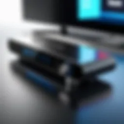 A modern digital TV tuner device showcasing sleek design.