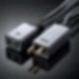 Detailed view of a GameCube power cord showcasing its connectors and specifications.