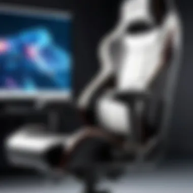 A close-up view of a high-end gamer chair showcasing its ergonomic design.