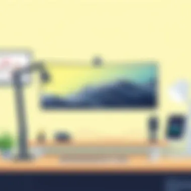 Ergonomic workspace with adjustable monitor mount