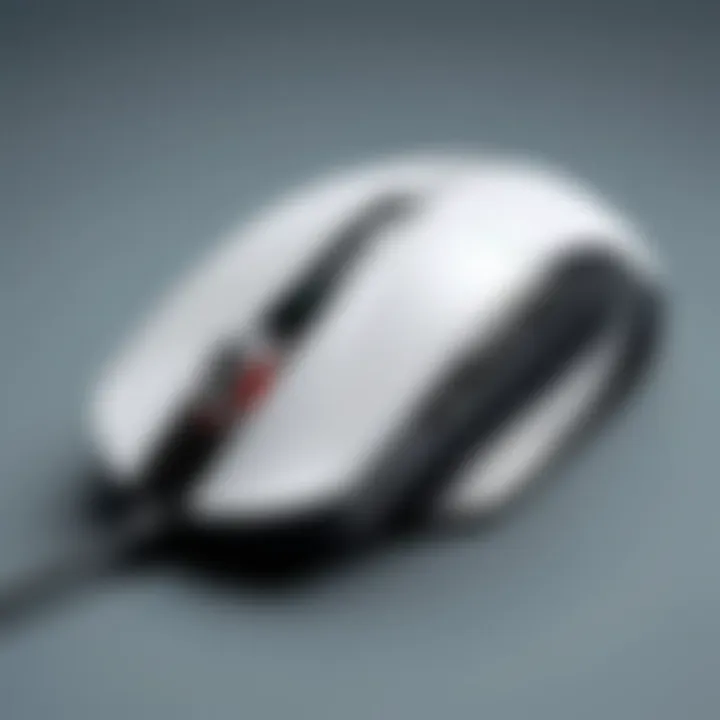 Close-up view of Inphic mouse highlighting ergonomic features