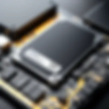 Internal SSD Design and Components Close-up view of an internal SSD showcasing its sleek design and components