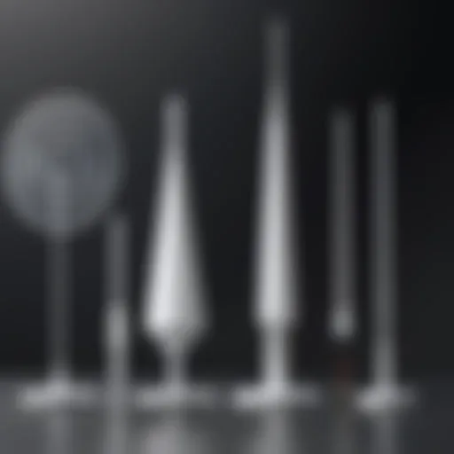 Diverse types of mobile WiFi antennas displayed on a table