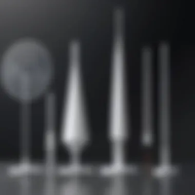 Various Mobile WiFi Antenna Types Diverse types of mobile WiFi antennas displayed on a table