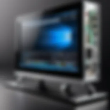 Close-up view of a rackmount LCD monitor showcasing its sleek design and connectivity options