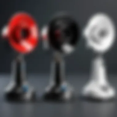 Various types of remote control horn sirens displayed side by side for comparison.