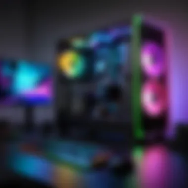 RGB lighting illuminating a gaming PC setup