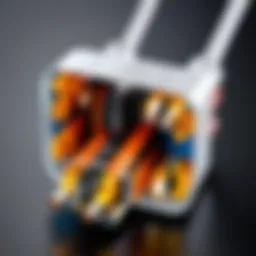 Detailed diagram showcasing the internal structure of a split power cord