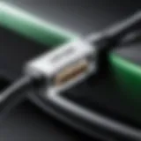 Close-up view of an Xbox One breakaway cable connector