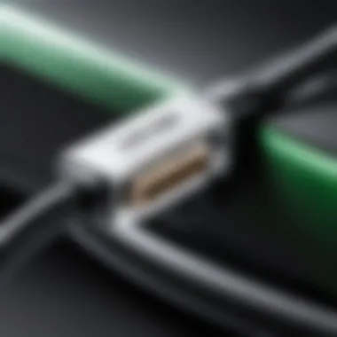 Close-up view of an Xbox One breakaway cable connector