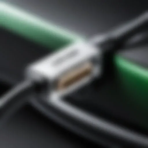 Close-up view of an Xbox One breakaway cable connector