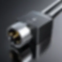 Detailed view of the Lightning right angle adapter showcasing its unique design