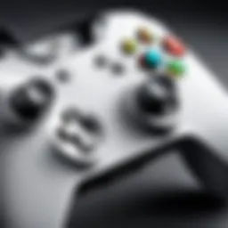 Close-up of Xbox One controller adapter showcasing its design and ports.