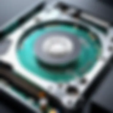 Intricacies of a 4TB Hard Drive Detailed view of a 4TB hard drive showcasing its intricate components