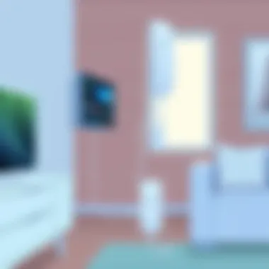 Installation of Wireless Landline Adapter in Home An illustration depicting the installation process of a wireless landline adapter in a home setting.