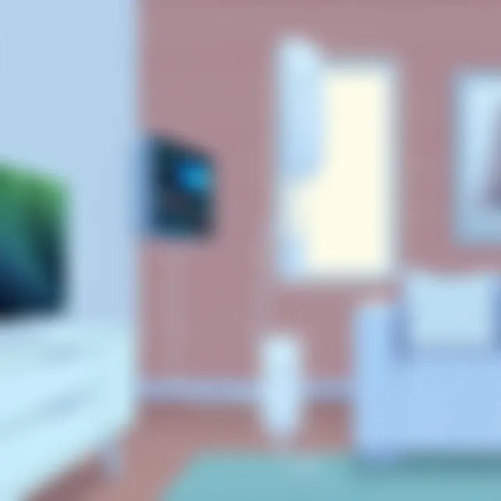 Installation of Wireless Landline Adapter in Home An illustration depicting the installation process of a wireless landline adapter in a home setting.