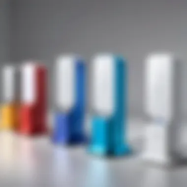 Diversity in Lightning Charger Stand Designs Various models of lightning charger stands displayed together
