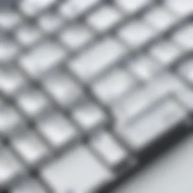 Close-up view of the unique texture and finish of white Japanese keycaps.