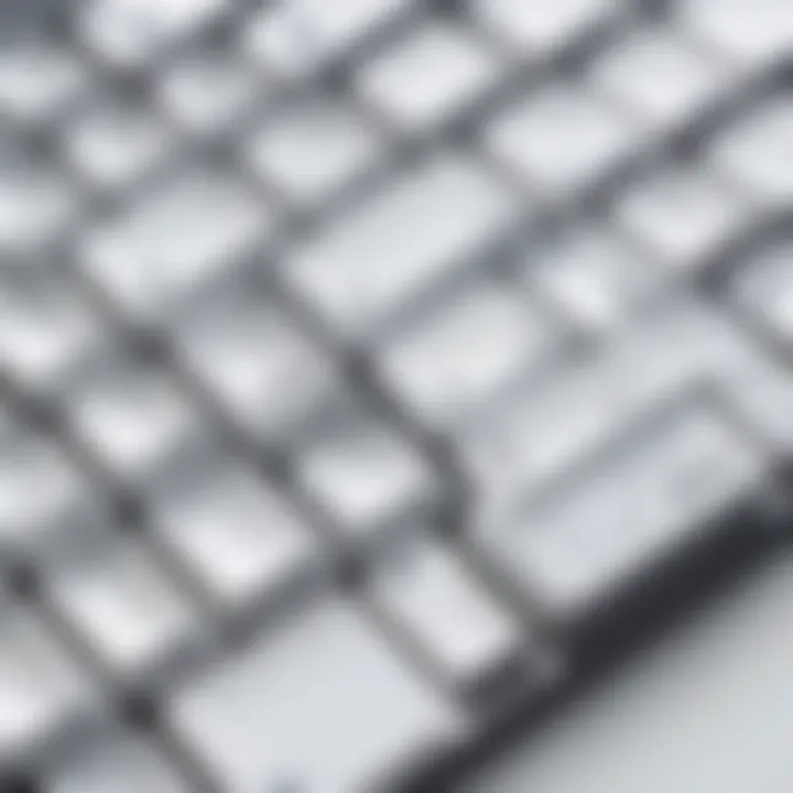 Close-up view of the unique texture and finish of white Japanese keycaps.