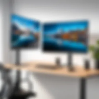 Optimized Workspace with a 55 TV Desk Mount Workspace optimized with a 55 TV desk mount