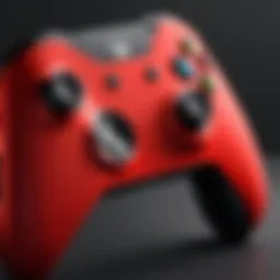 Close-up view of the Xbox Pulse Red showcasing its vibrant color scheme and sleek design