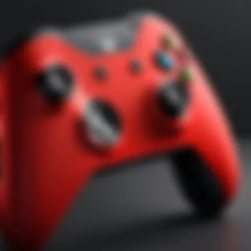 Close-up view of the Xbox Pulse Red showcasing its vibrant color scheme and sleek design