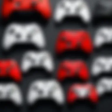 Comparison image featuring Xbox Pulse Red alongside other gaming controllers for scale and functionality